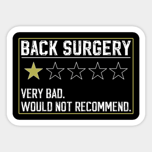 Funny Broken Back Surgery Recovery Get well Spine Injury Sticker